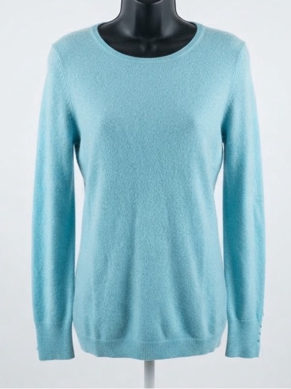 100% Cashmere Aqua Blue Sweater